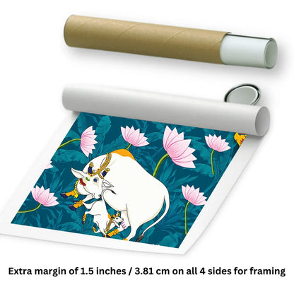 kamdhenu cow painting for wall