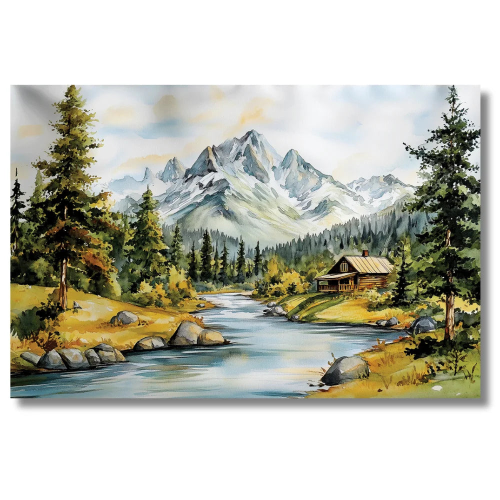 landscape water fall painting