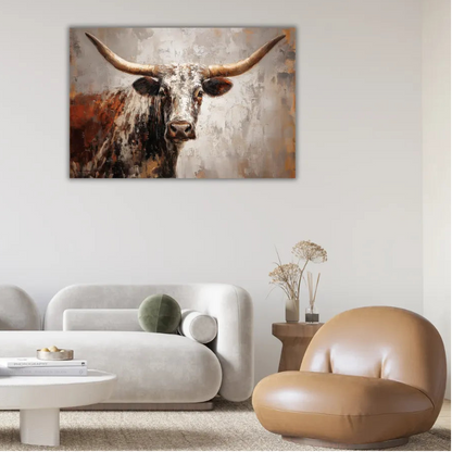 longhorn painting for wall decor