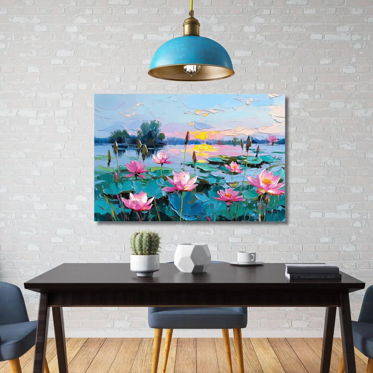 Lotus Flower Painting on wall