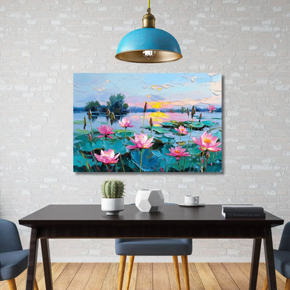 Lotus Flower Painting on wall
