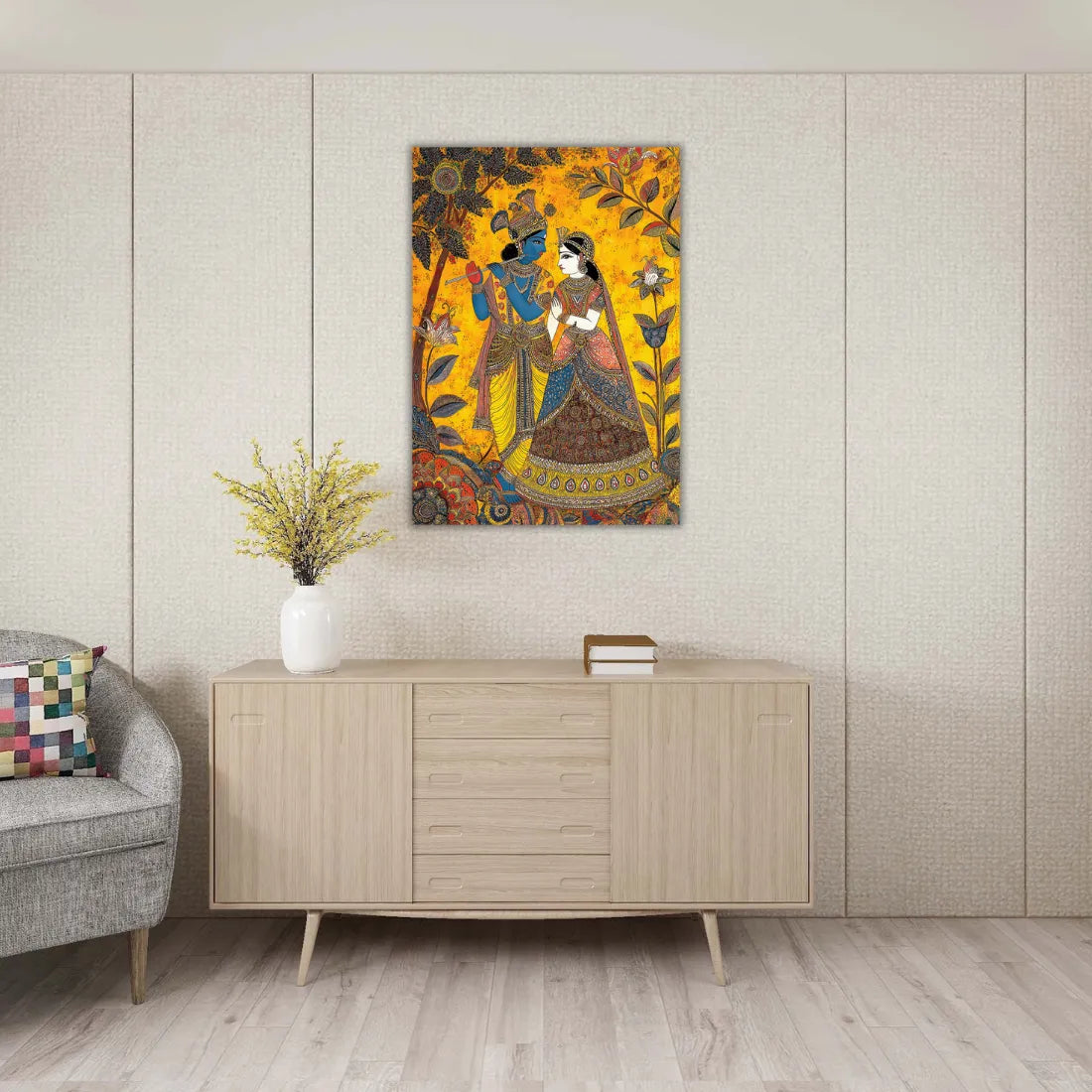 madhubani Radha krishna wall art