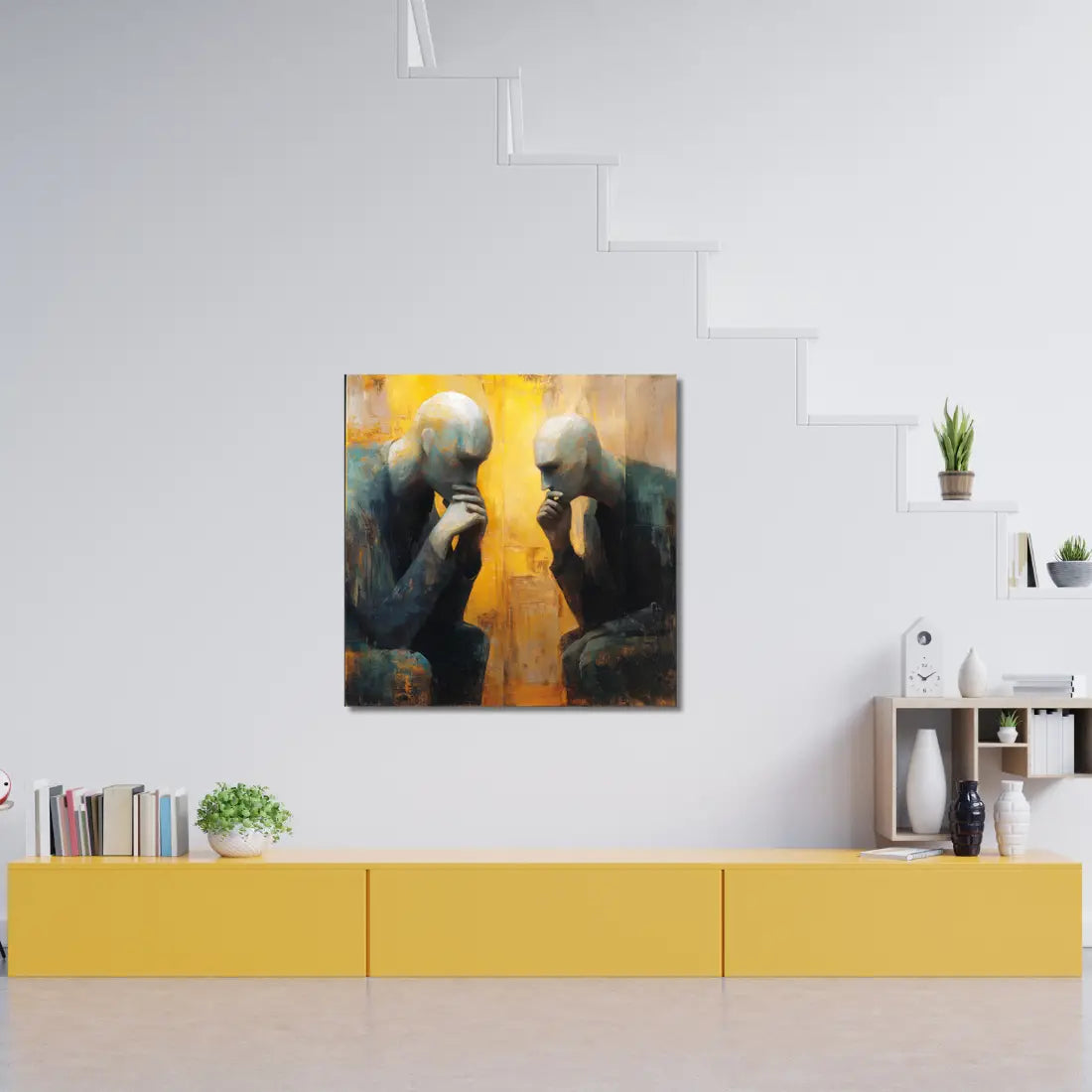  men in deep thought painting