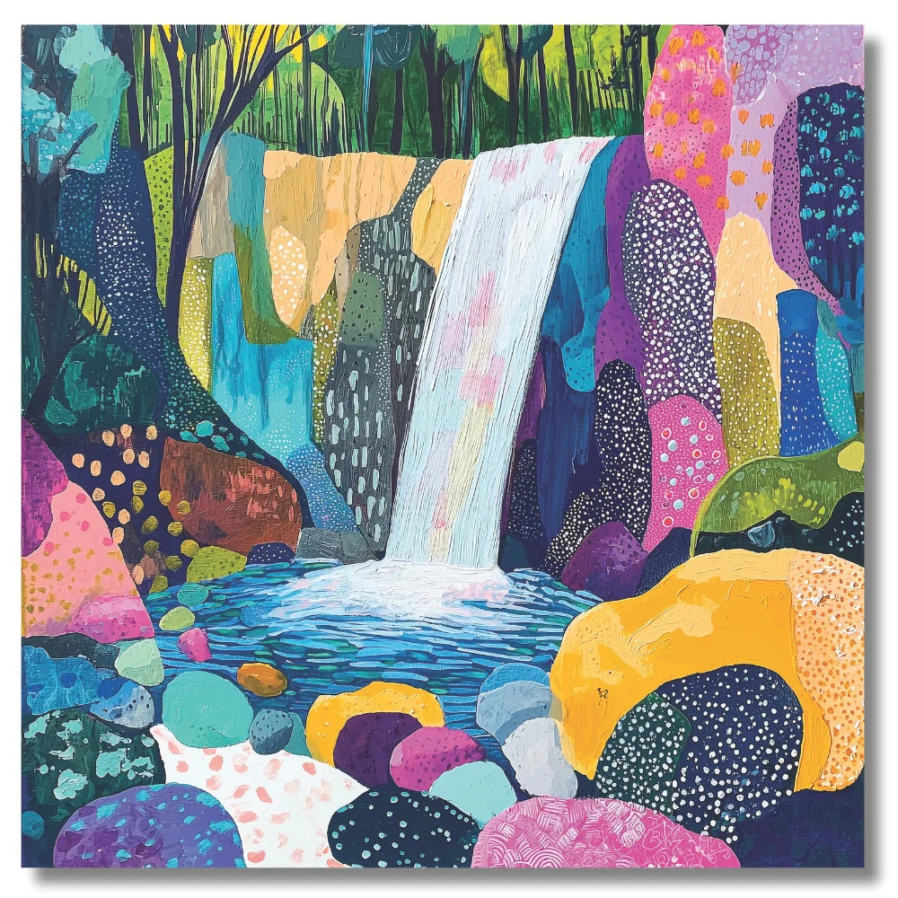 modern boho art waterfall