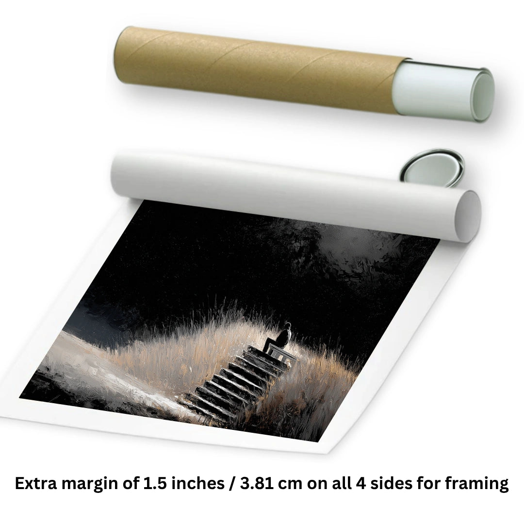 Sad painting rolled canvas
