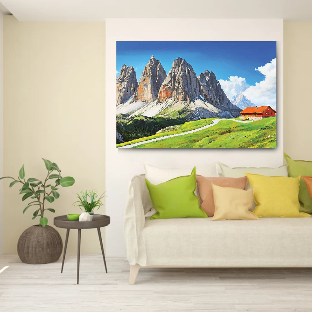 mountain canvas painting