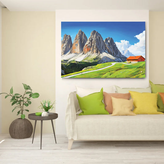 mountain canvas painting