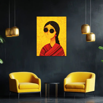 painting of a women for wall
