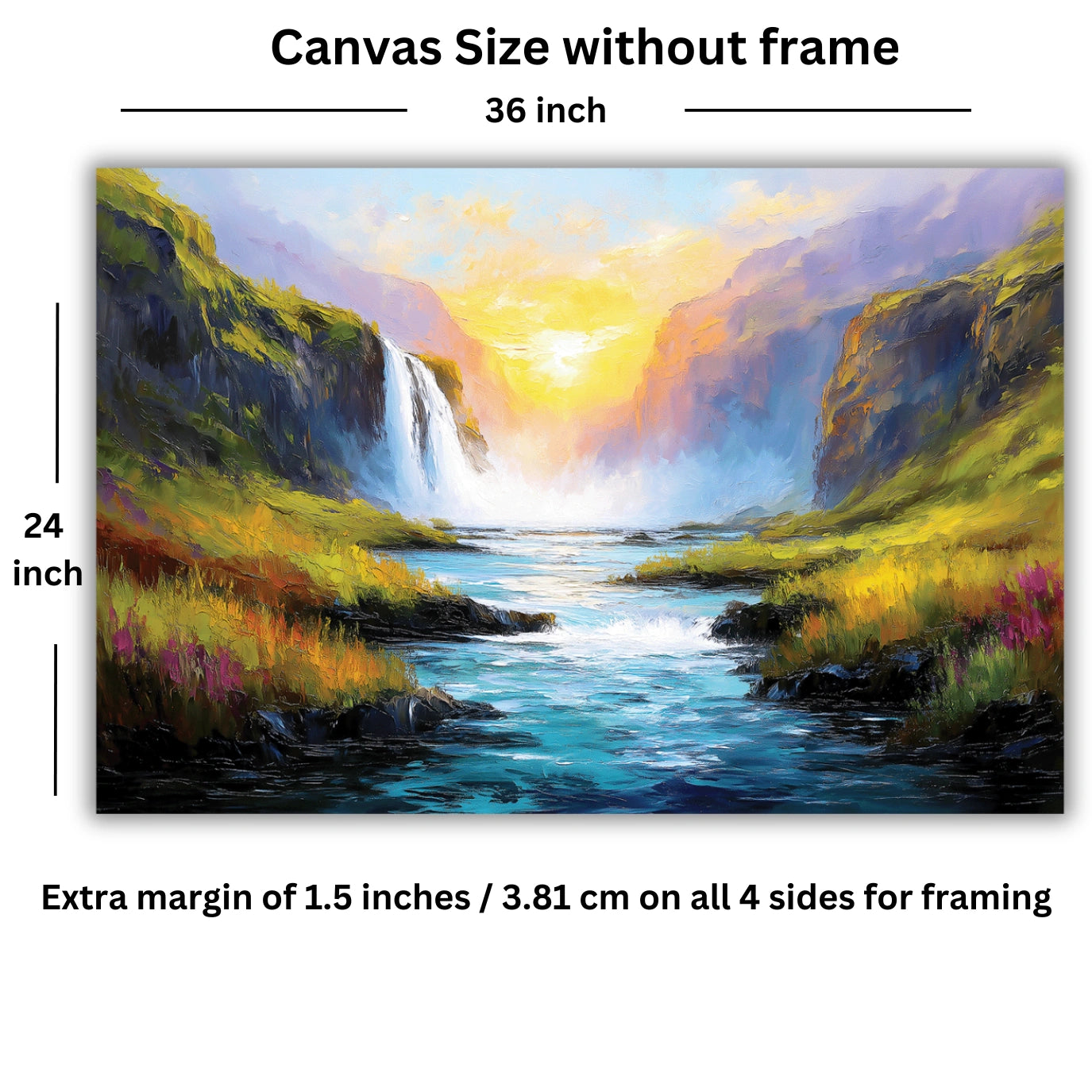 painting of waterfall for wall