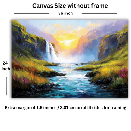 painting of waterfall for wall