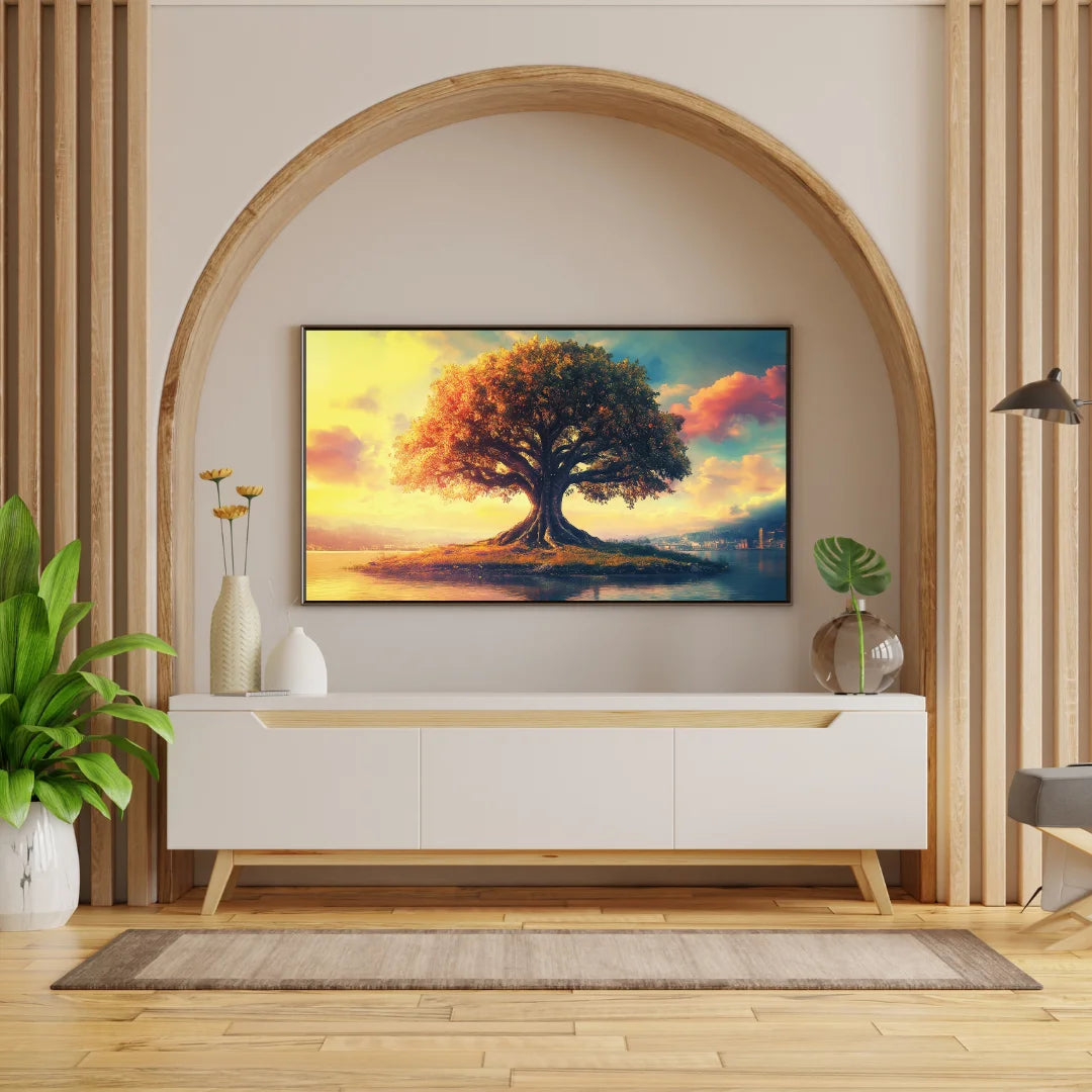Kalpavriksha Tree Painting on Canvas Best for Wall Art Decoration and Vastu Shastra