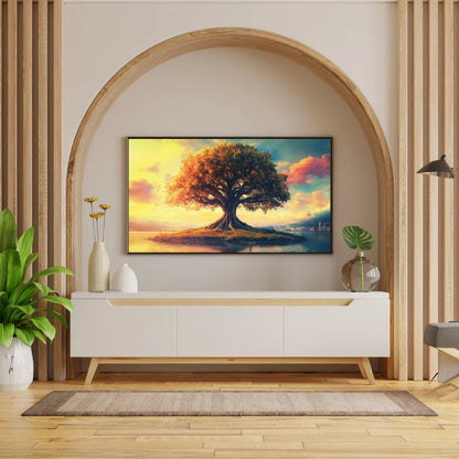 Kalpavriksha Tree Painting on Canvas Best for Wall Art Decoration and Vastu Shastra