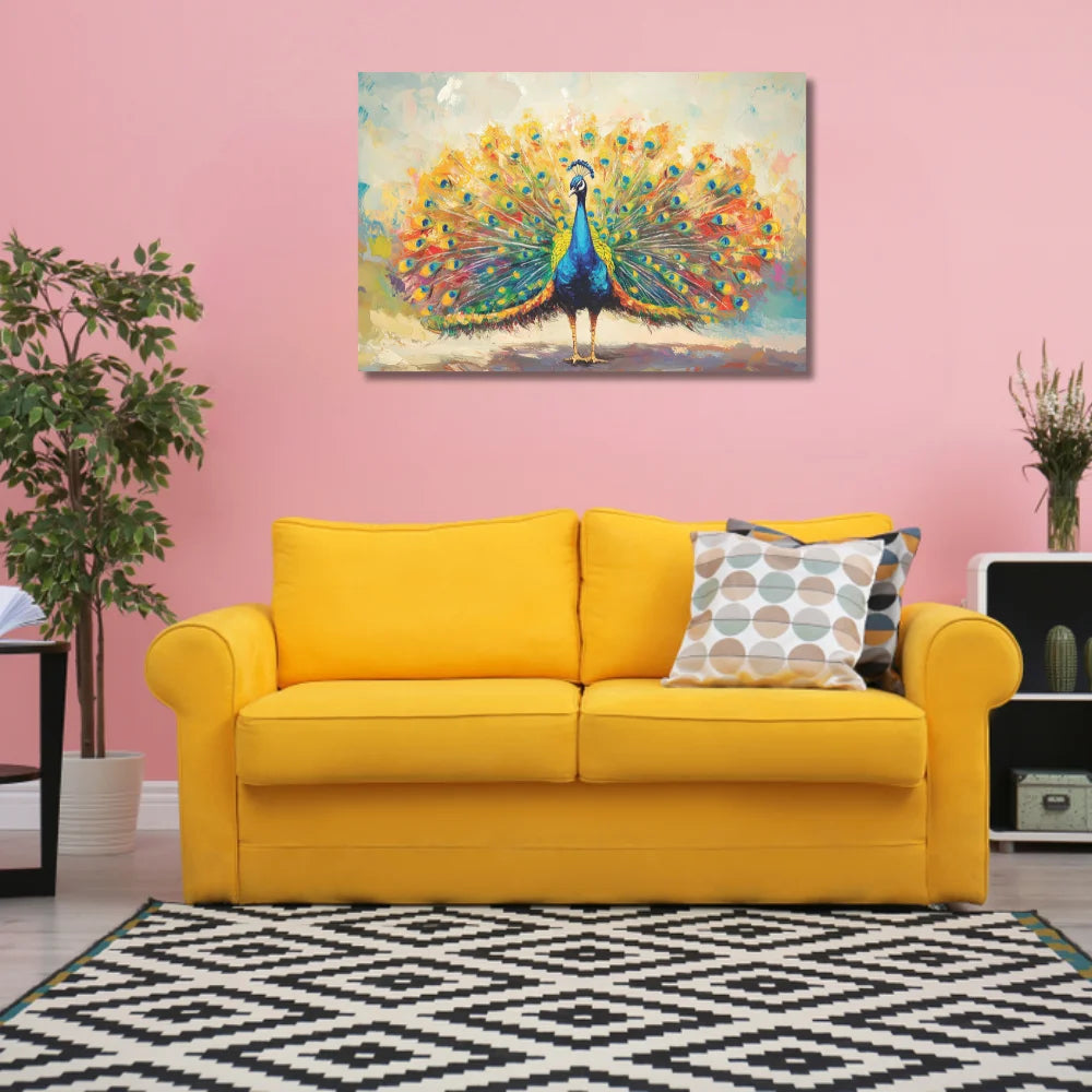 peacock canvas painting