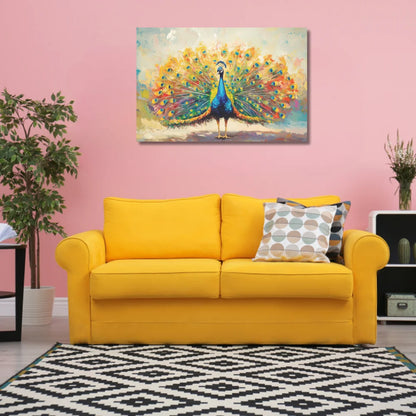 peacock canvas painting