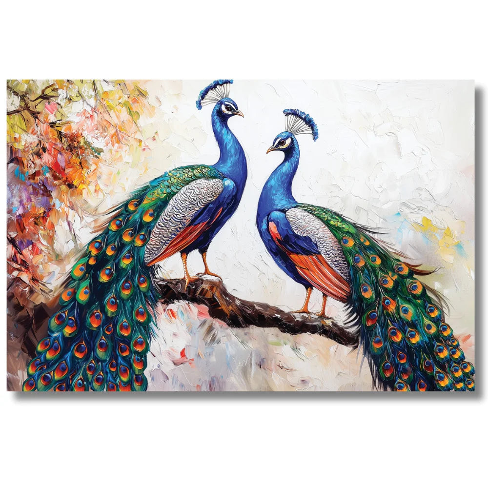 peacock canvas painting