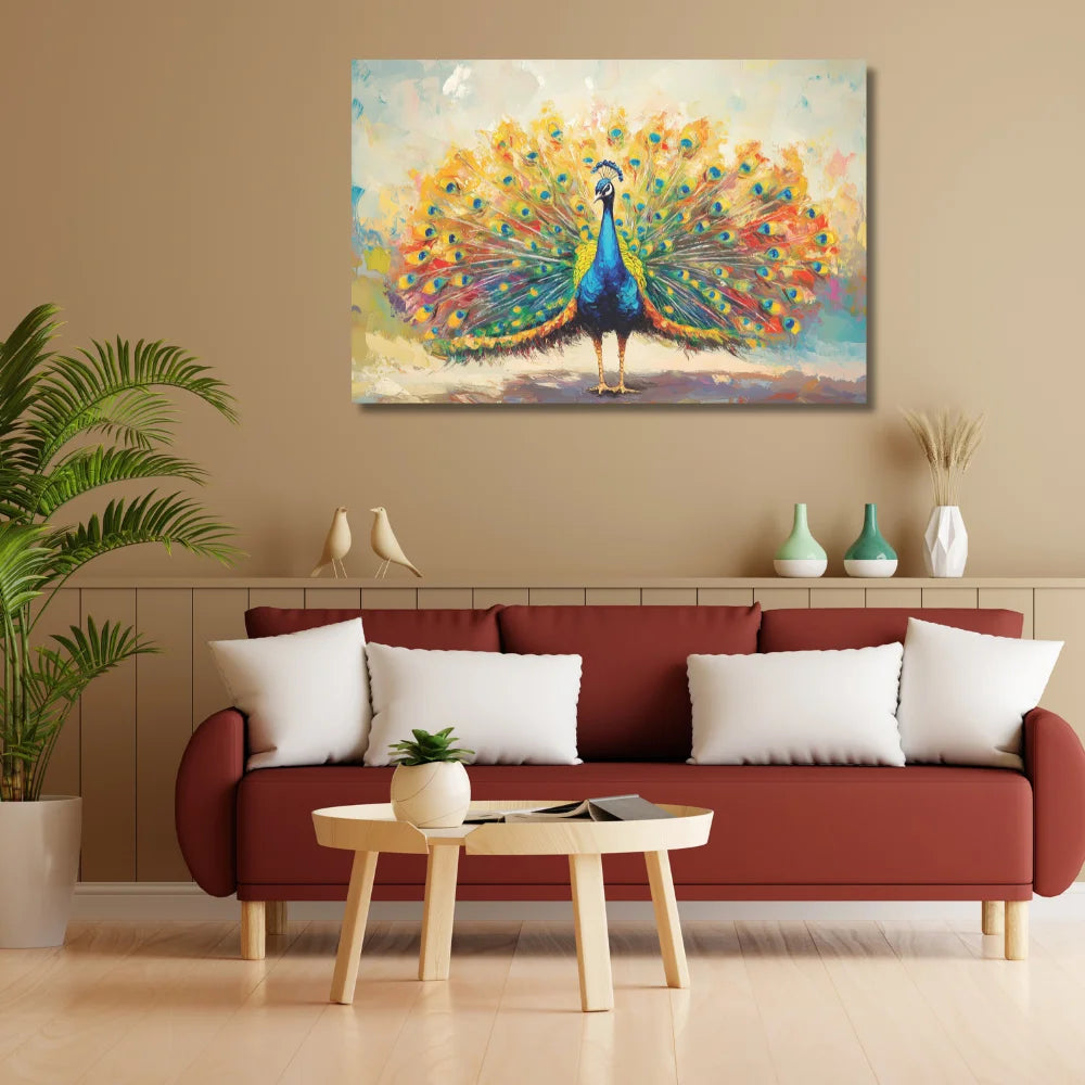 peacock painting without frame