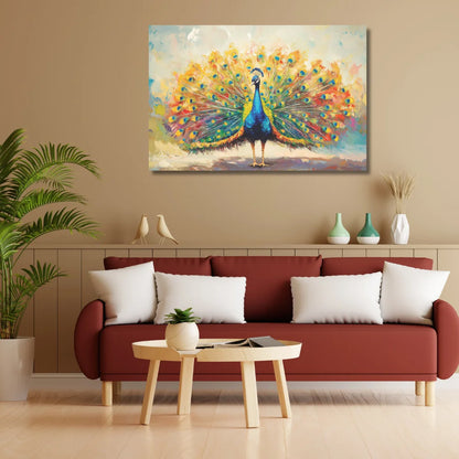 peacock painting without frame