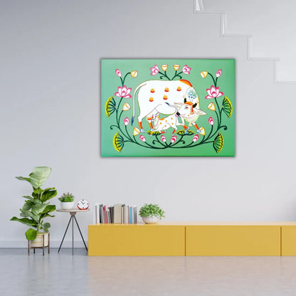 Pichwai Cow Painting for Living Room| canvas