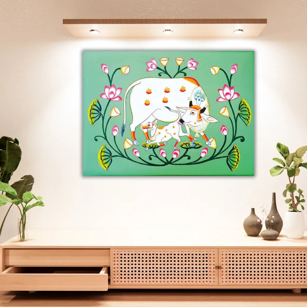 pichwai cow painting for living room 