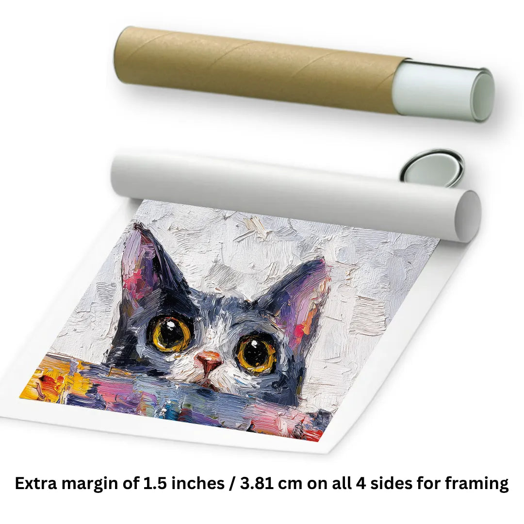rolled Cat painting for wall
