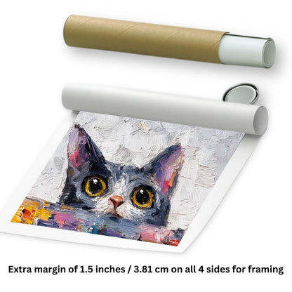 rolled Cat painting for wall