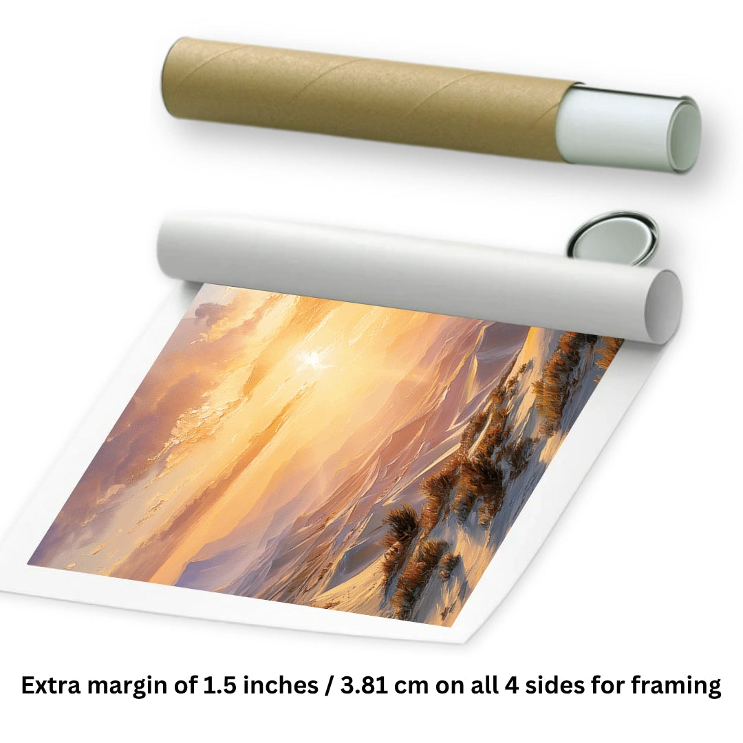 Rolled Canvas Desert Painting 