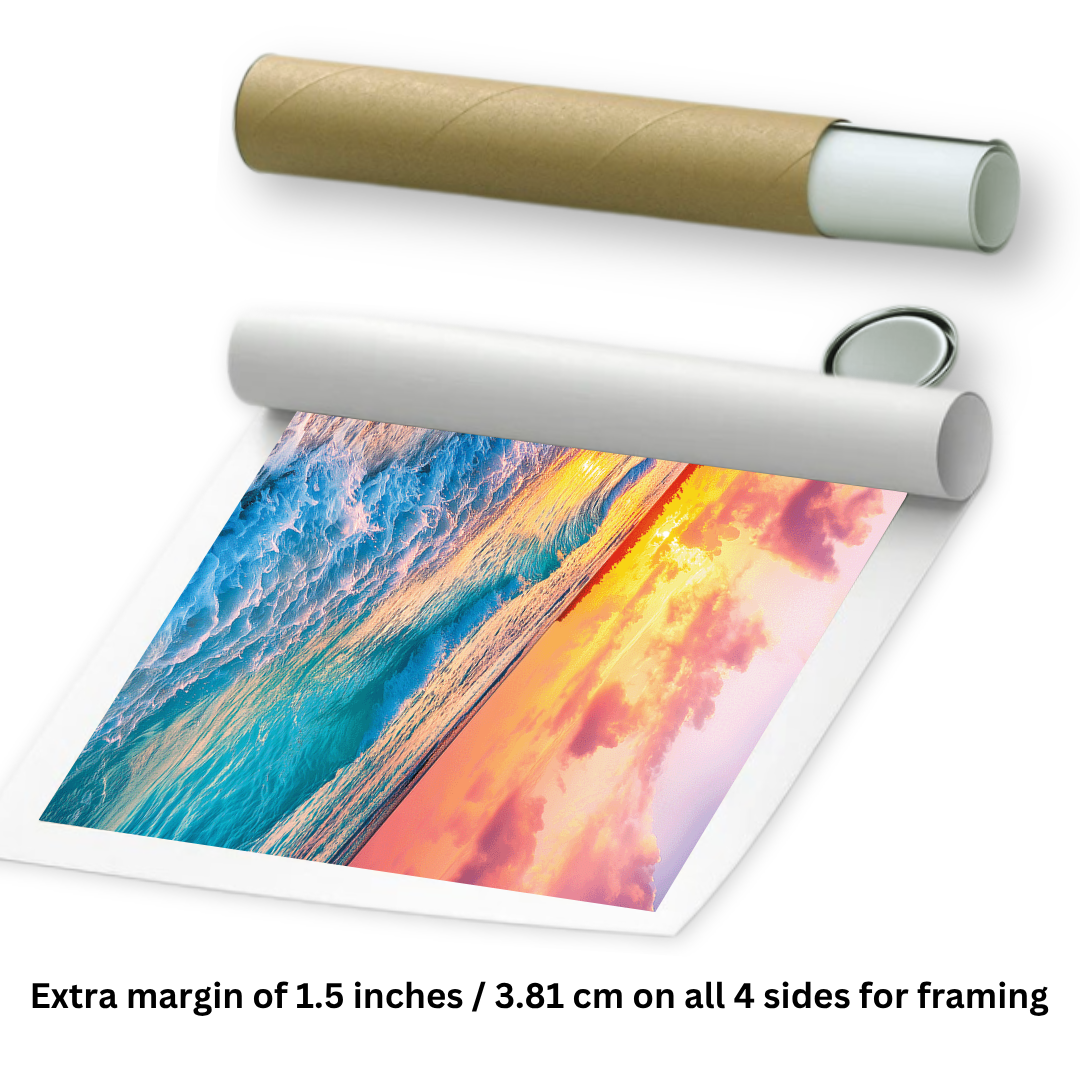 rolled Ocean sunrise painting