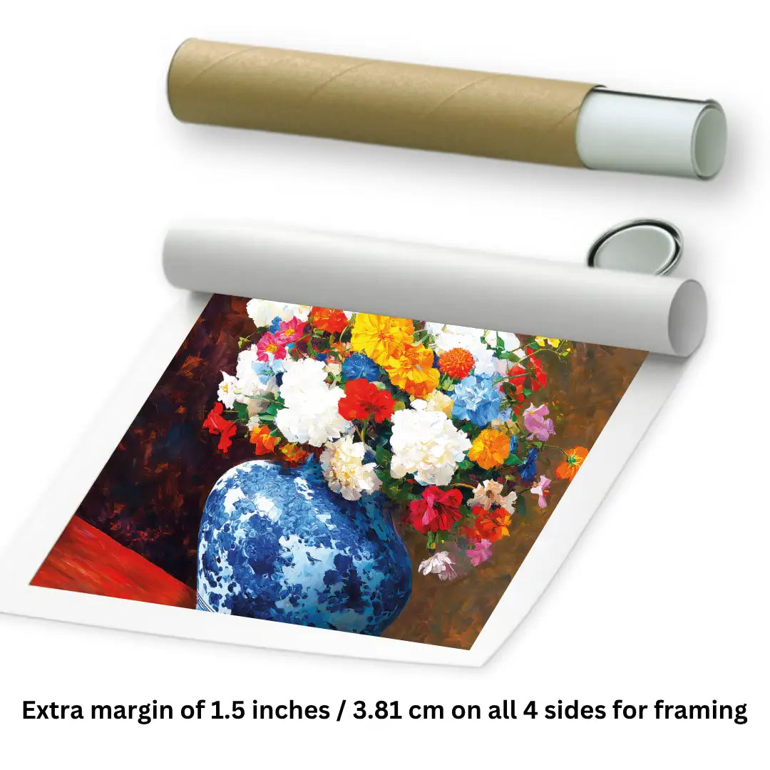 rolled Vase painting with flowers