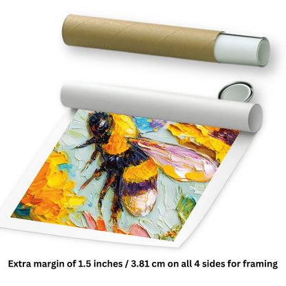 rolled bee canvas painting