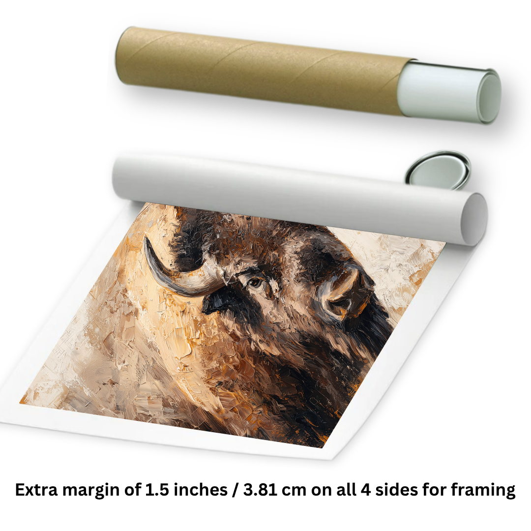 rolled bull painting canvas 