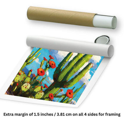 rolled cactus painting for wall