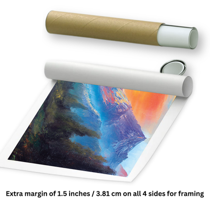 rolled canvas sunrise painting