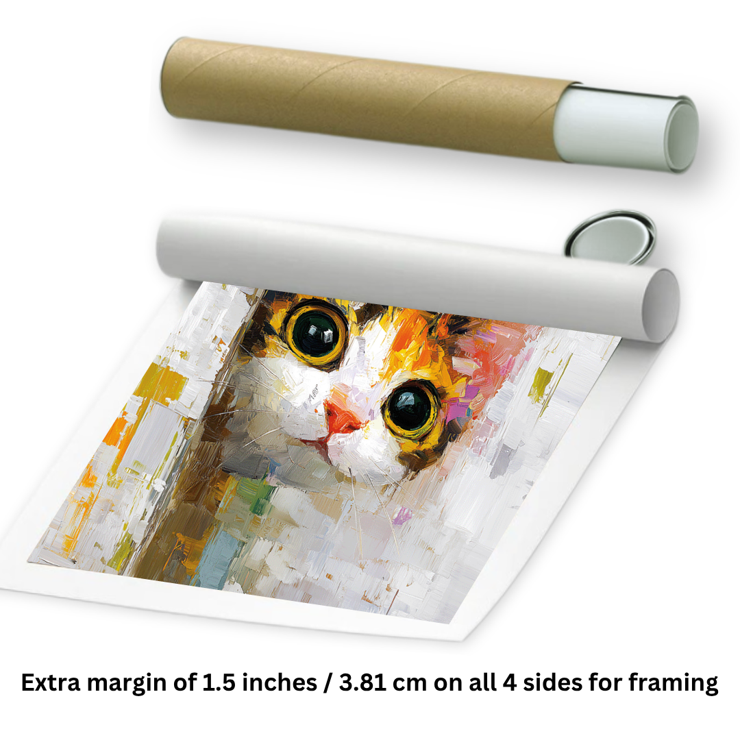 rolled cat painting