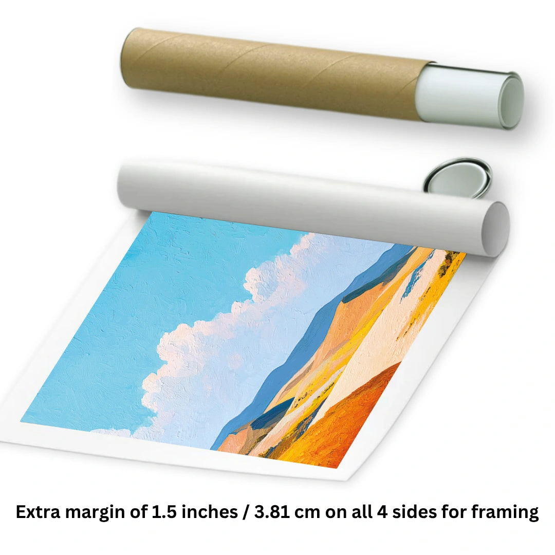 Rolled desert painting for wall decor