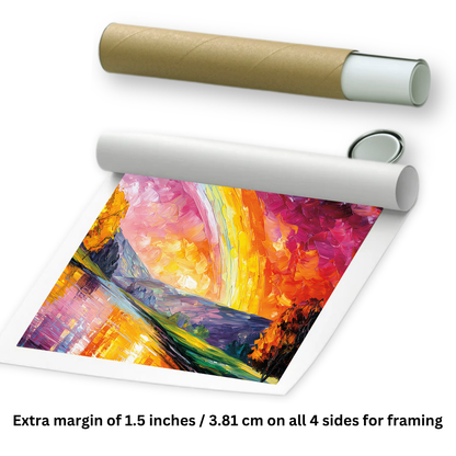 Rainbow canvas painting for wall