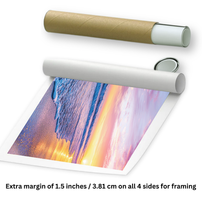 rolled sunset ocean painting