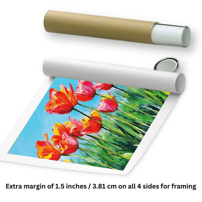 rolled tulip flower canvas painting