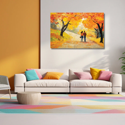 romantic couple painting on canvas wall decoration
