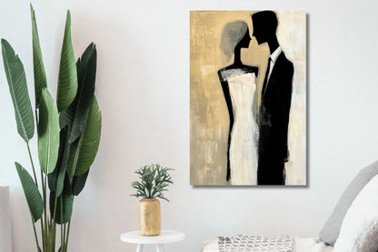 Couple painting on canvas for wall decoration