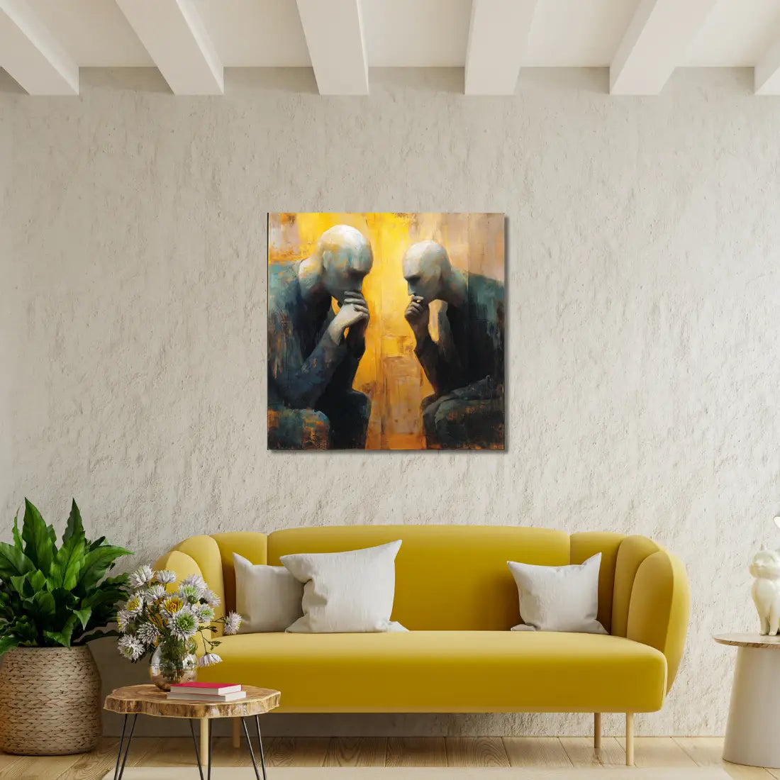 sad canvas painting for wall