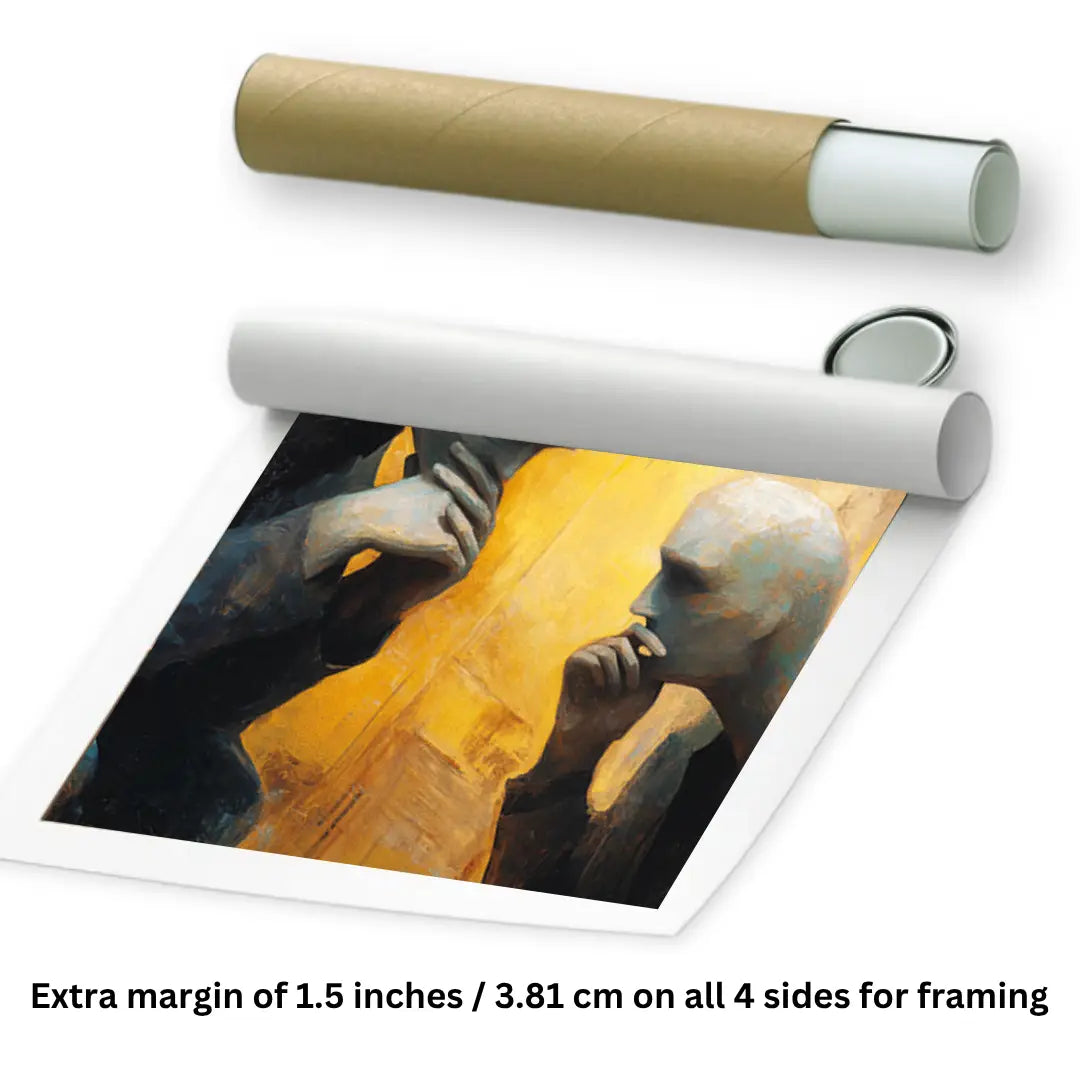 sad painting rolled canvas