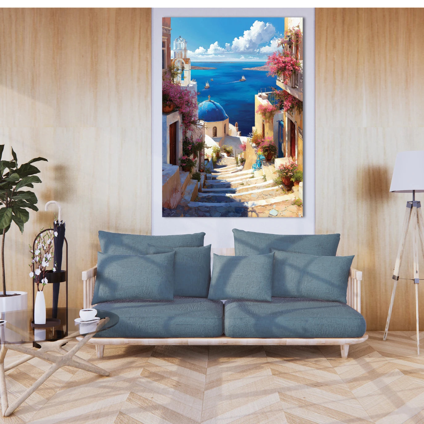 santorini painting for wall