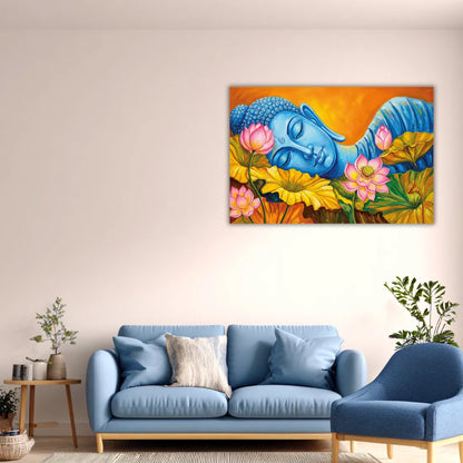 sleeping buddha canvas painting
