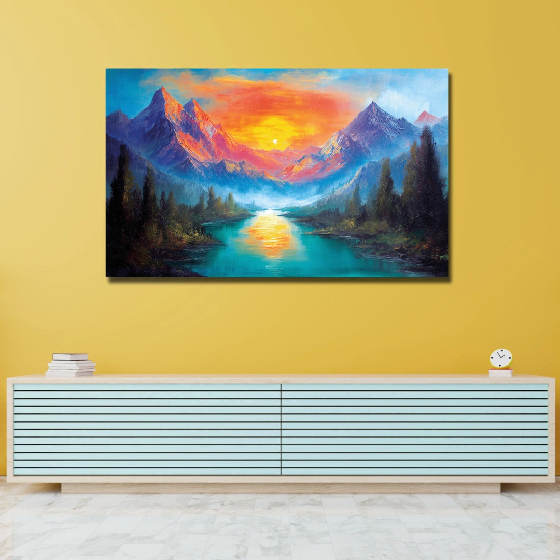 sunrise painting for living room wall