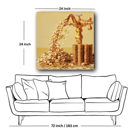 tap painting with gold coin