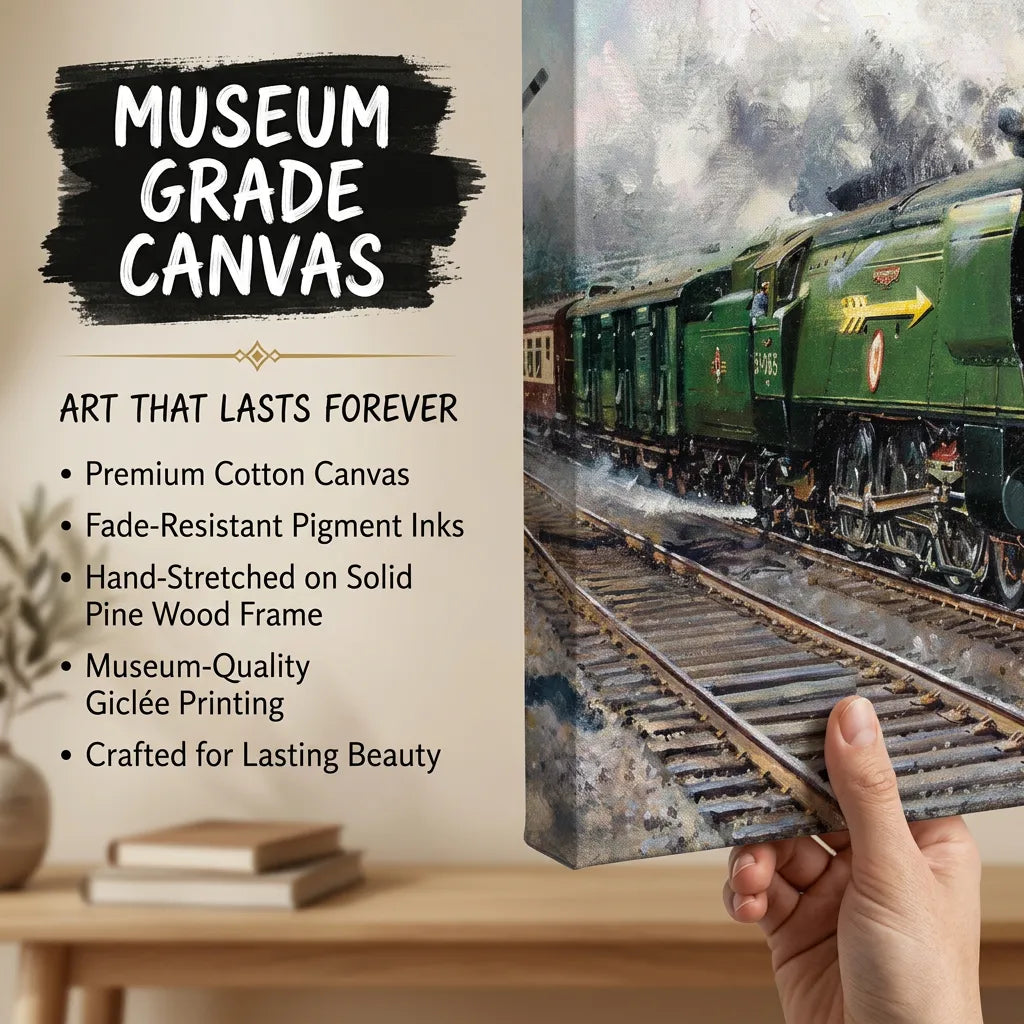 train painting on canvas museum grade