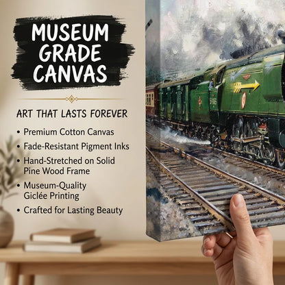 train painting on canvas museum grade