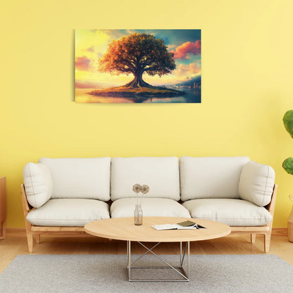 Kalpavriksha Tree Painting on Canvas Best for Wall Art Decoration and Vastu Shastra