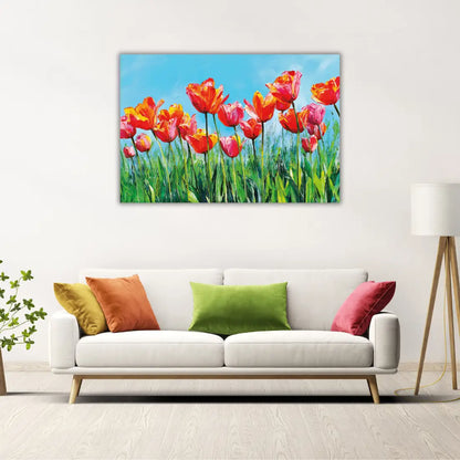 tulip flower canvas painting