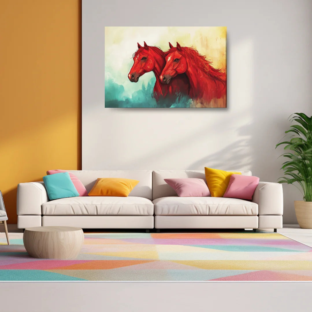 two horses painting vastu 